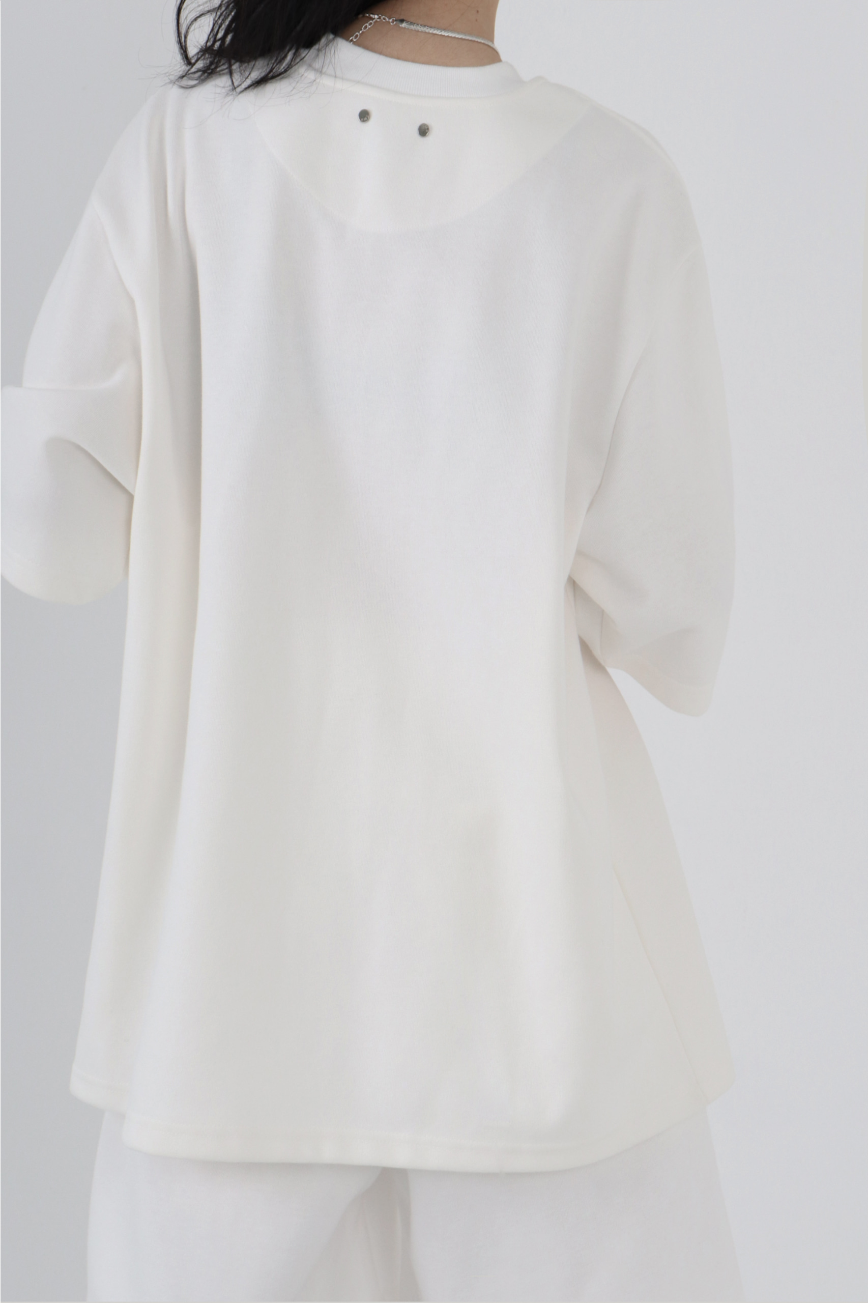 Sweat Half T-shirts [White]
