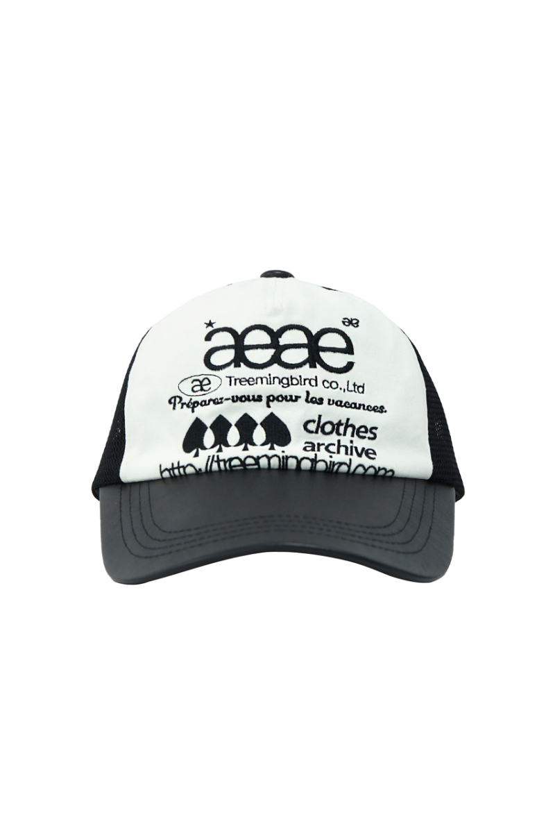 aeae x TREEMINGBIRD Web Logo Mesh Cap [ Leather / Cotton ]